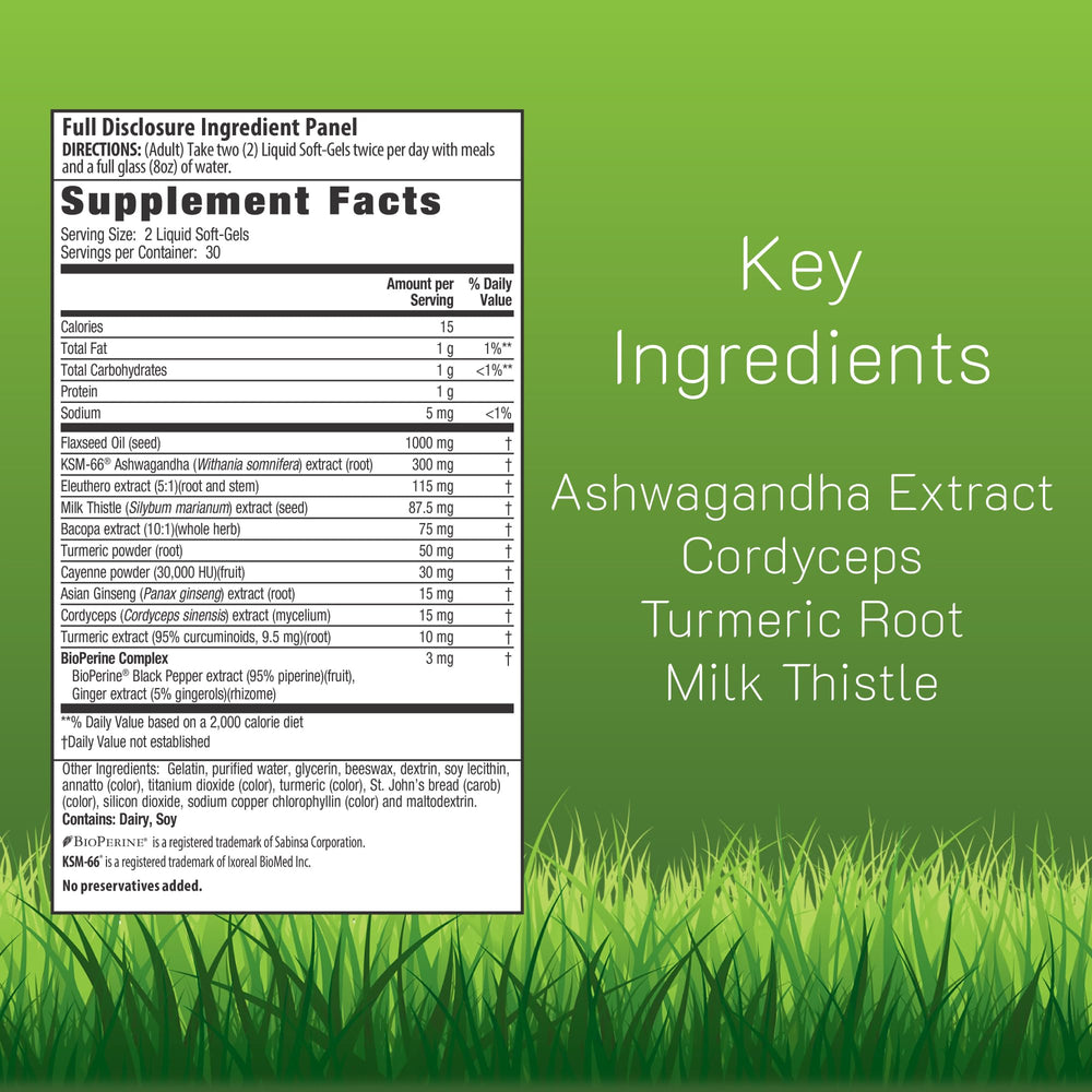 Irwin Naturals softgels closeup highlights bottle and label for easy intake