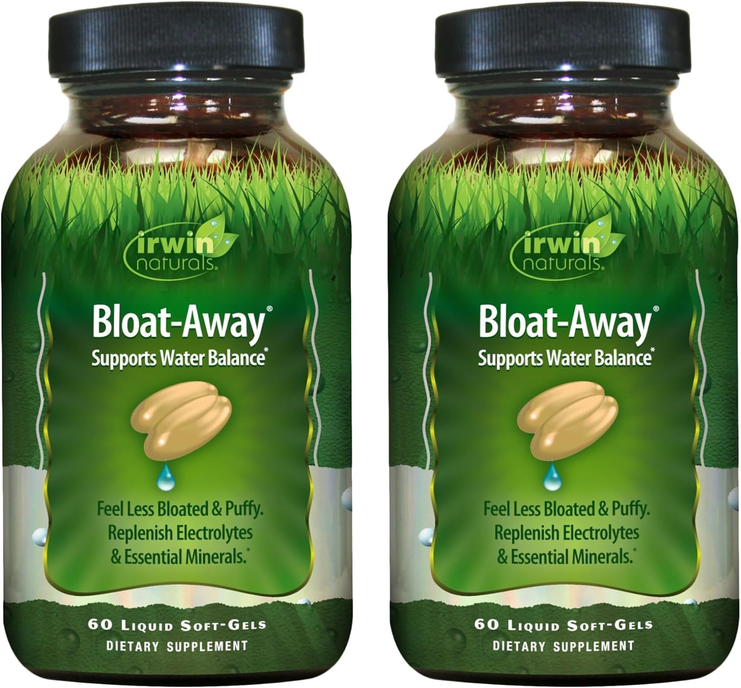 Irwin Naturals Bloat-Away bottle front showing water balance support label