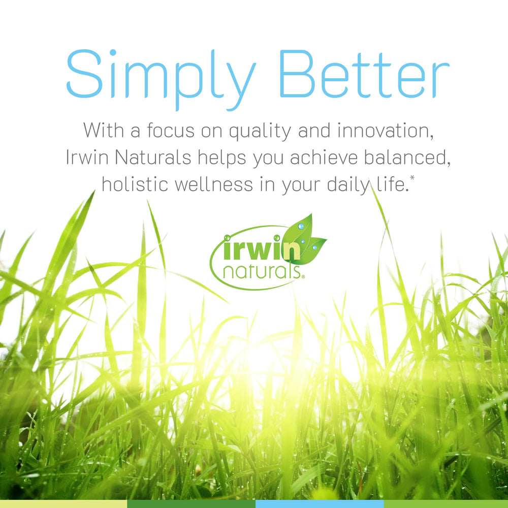 Irwin Naturals Brain Awake with a glass of water reinforces daily ritual.
