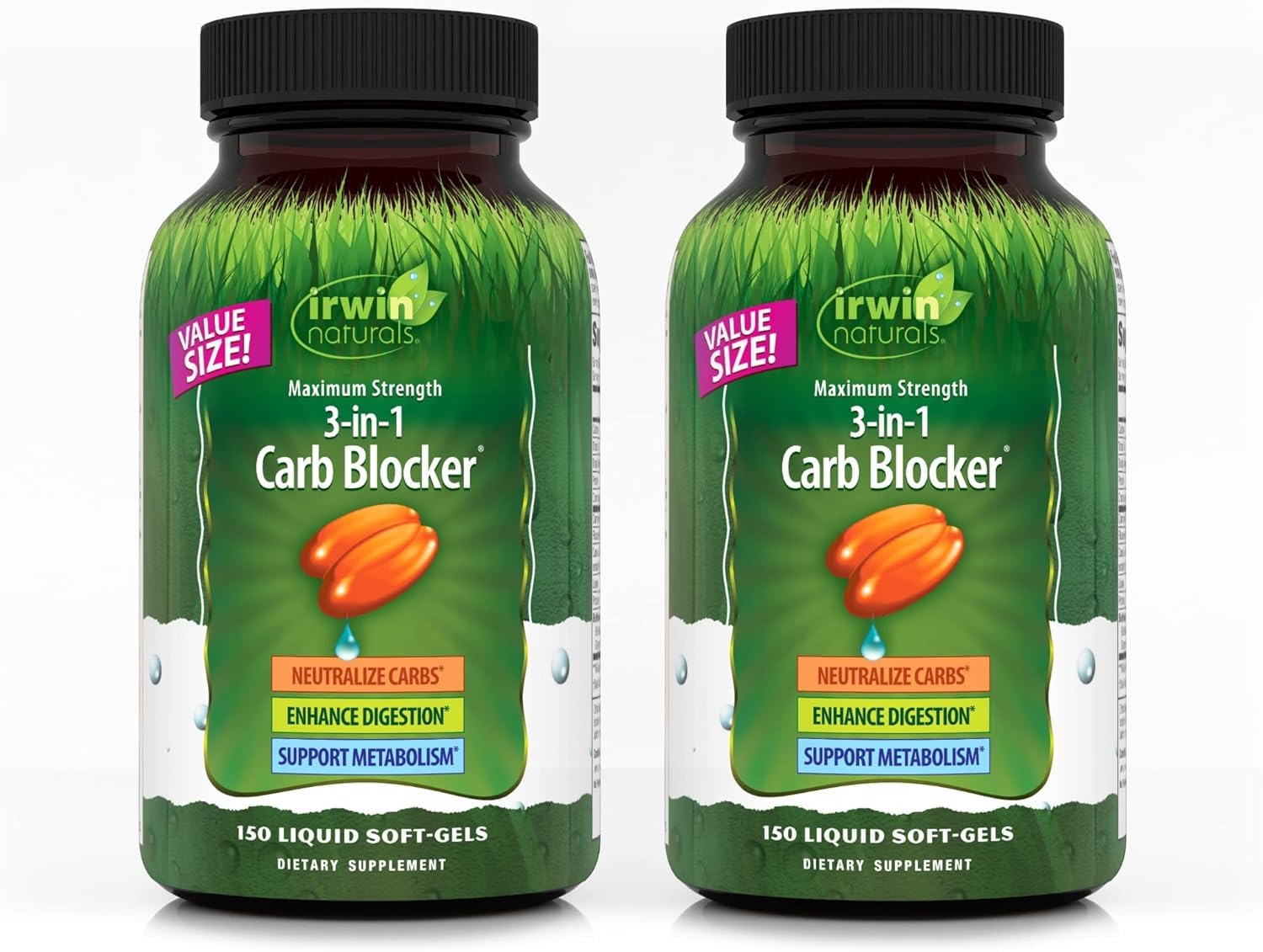 Irwin Naturals carb blocker bottle front supports carb handling during meals.