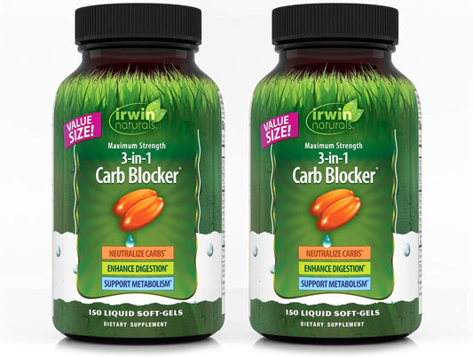 Irwin Naturals carb blocker bottle front supports carb handling during meals.
