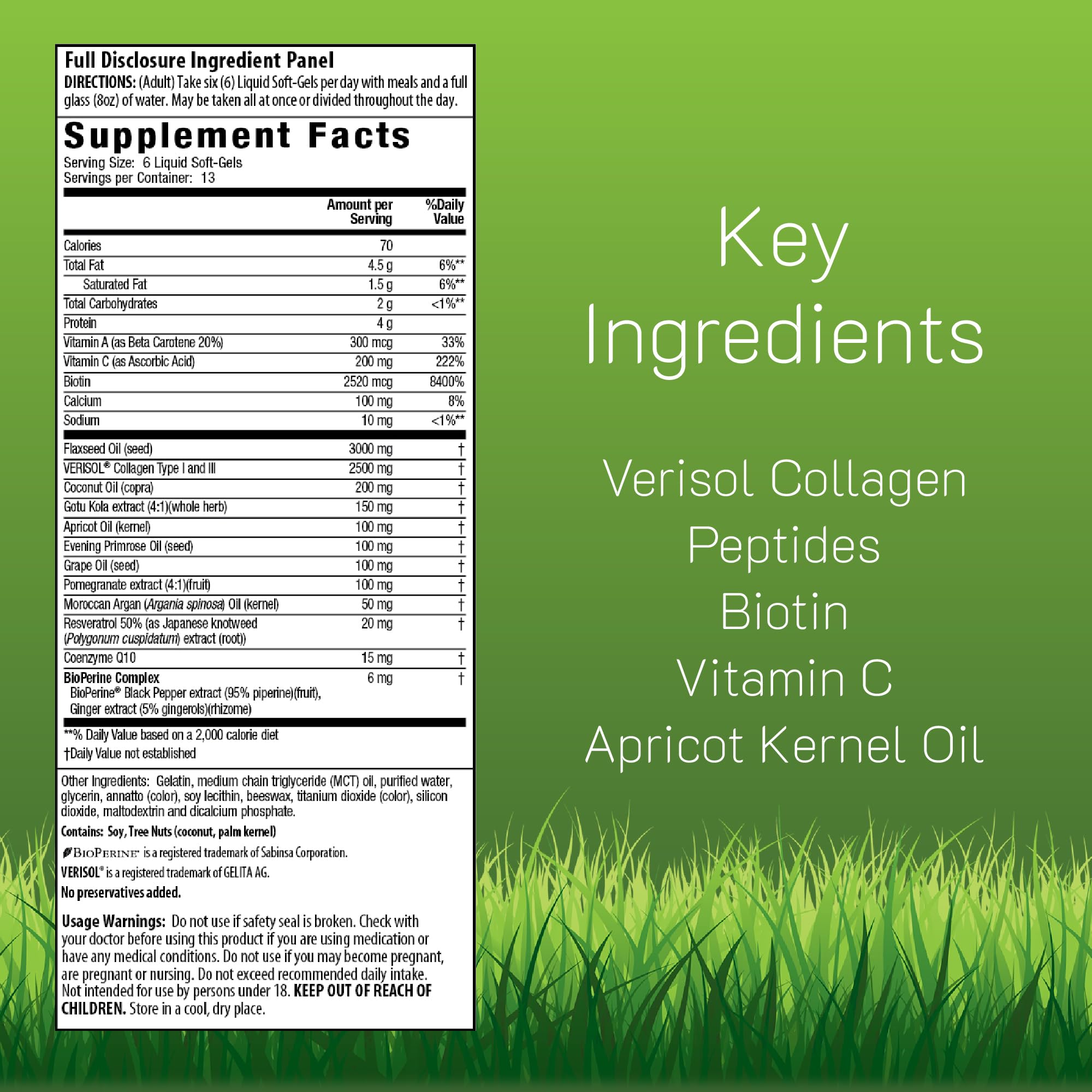 Irwin Naturals Collagen Beauty bottle back with info panel