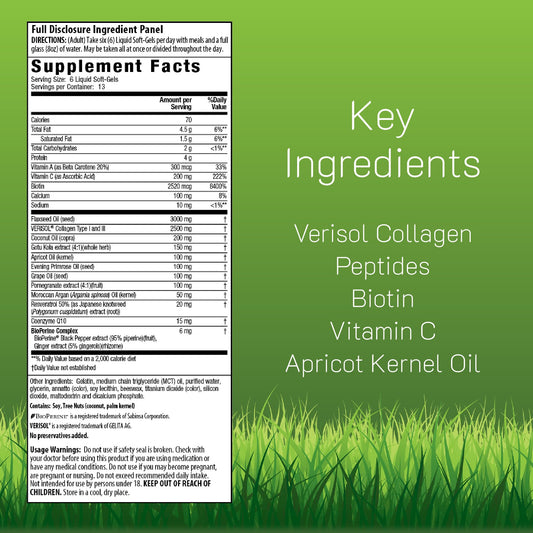 Irwin Naturals Collagen Beauty bottle back with info panel