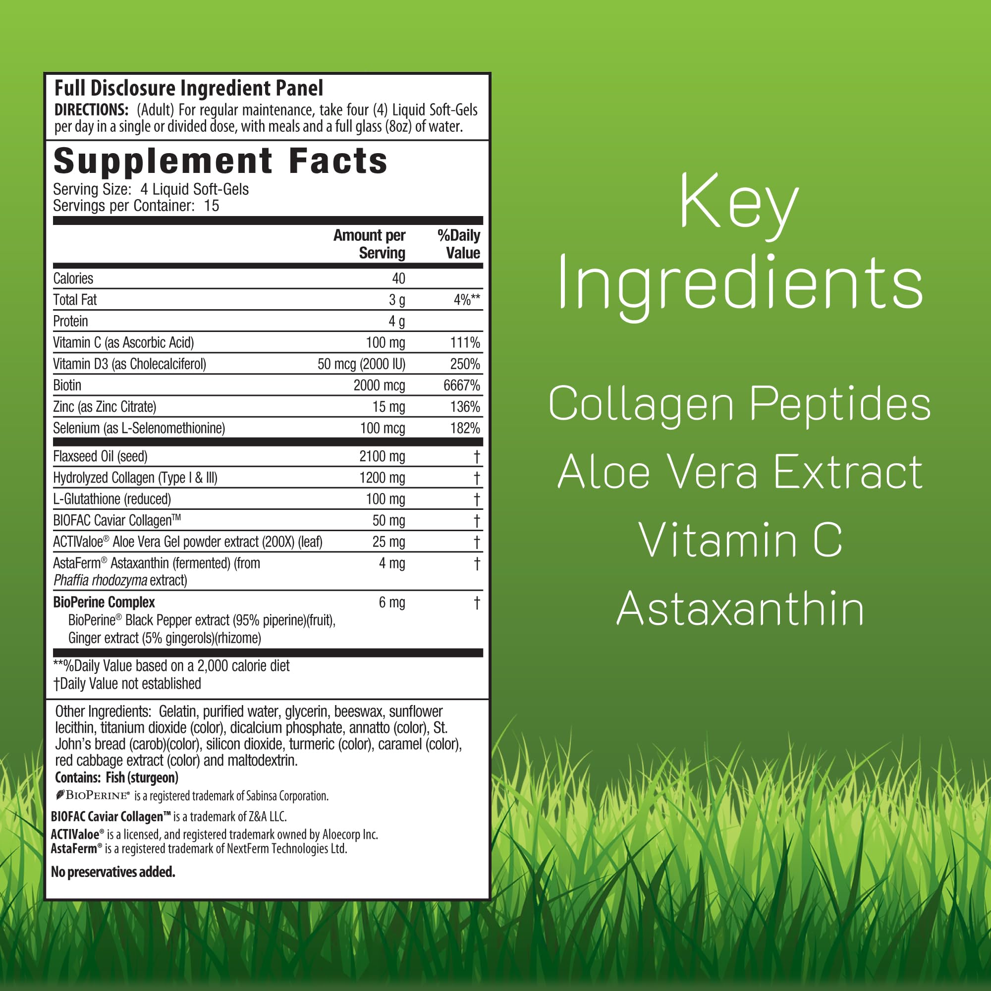 Irwin Naturals packaging label highlighting collagen types I, II and III