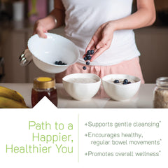 Irwin Naturals Colon Flush bottle pour demonstrating simple dosing routine