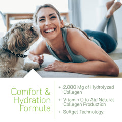 Bottle tilted and pouring Irwin Naturals Deep Tissue Collagen-Pure softgels