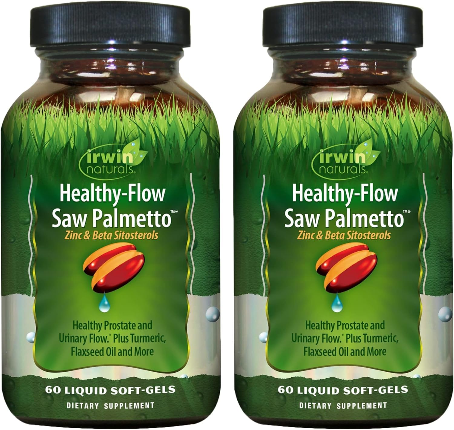Irwin Naturals Healthy-Flow Saw Palmetto bottle front suggests urinary health support