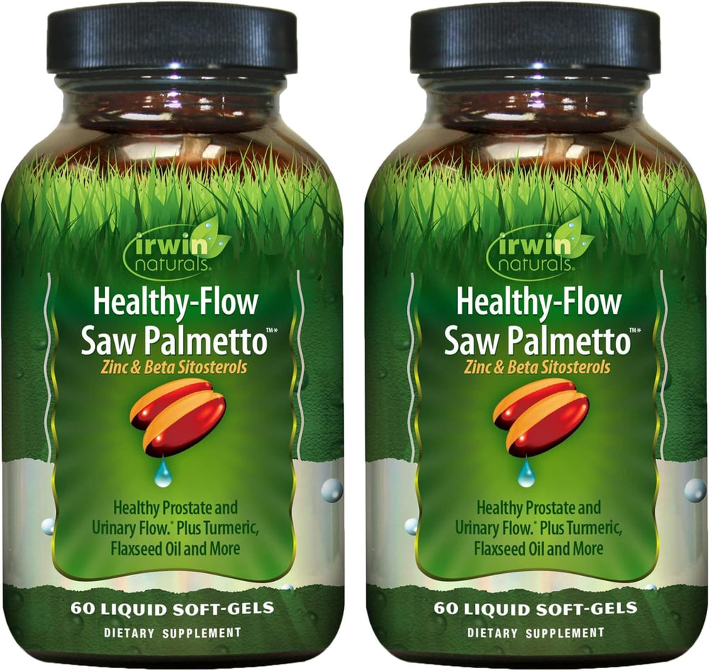Irwin Naturals Healthy-Flow Saw Palmetto bottle front suggests urinary health support