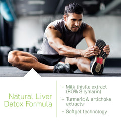 Irwin Naturals liver detox image featuring dandelion and turmeric components for wellness
