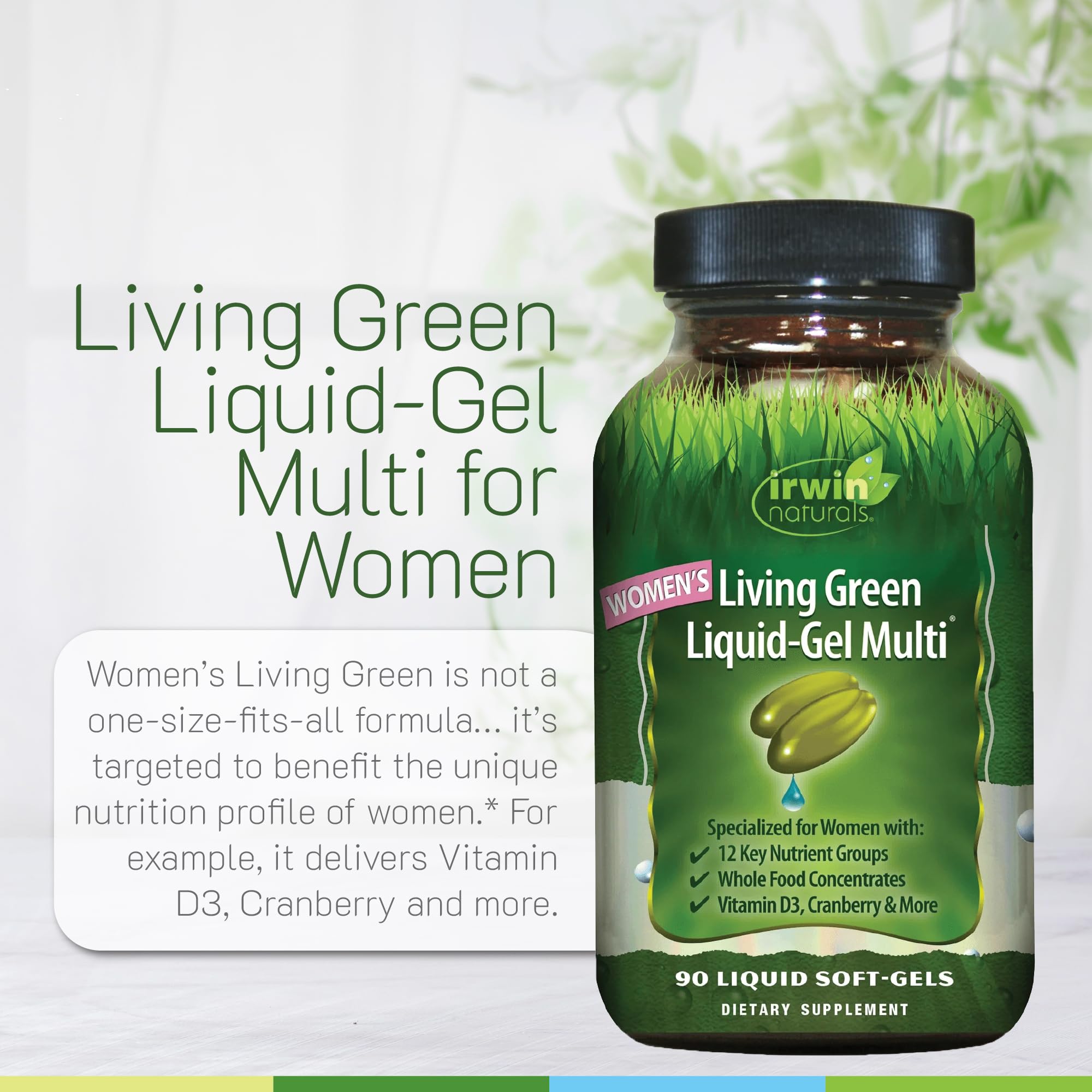 Irwin Naturals Living Green herbal blend with ashwagandha and ginseng
