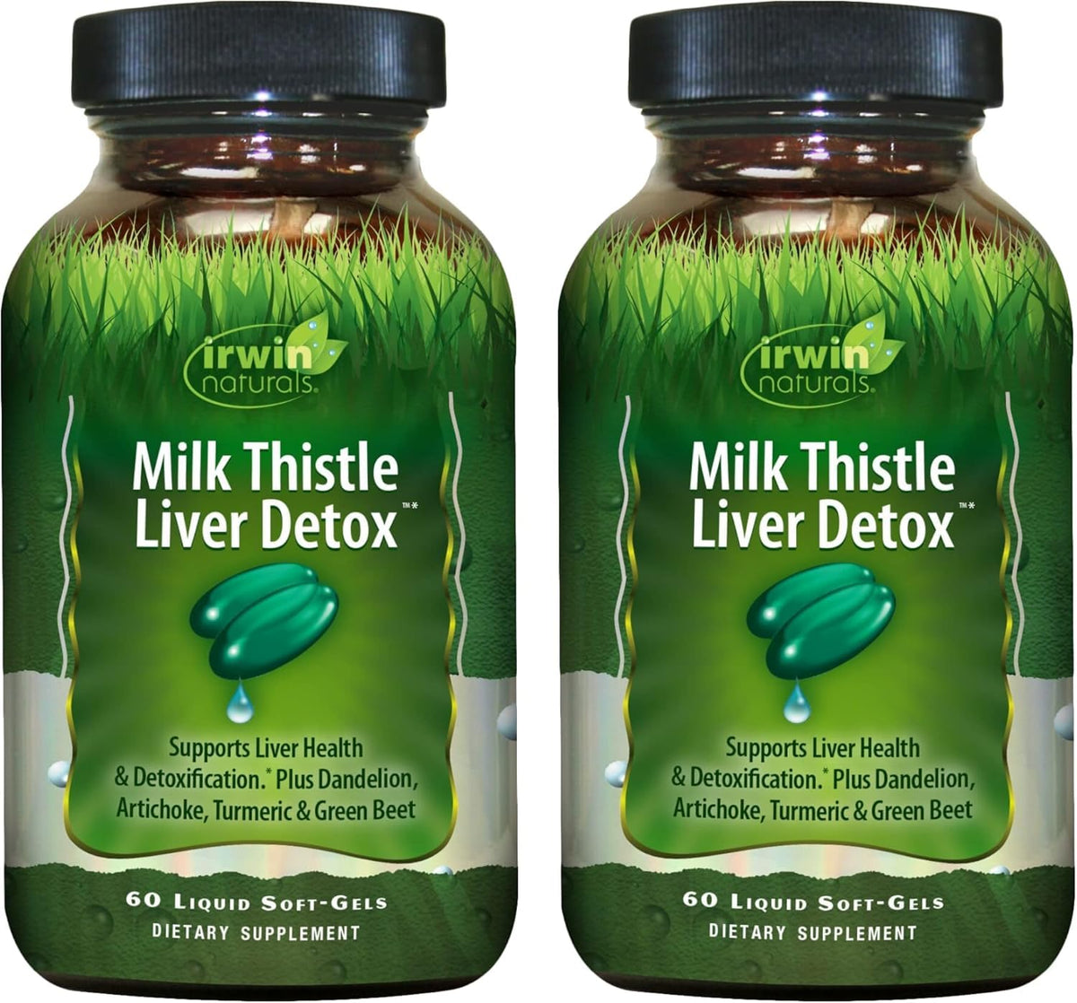 Irwin Naturals Milk Thistle Liver Detox bottle shown for easy daily use