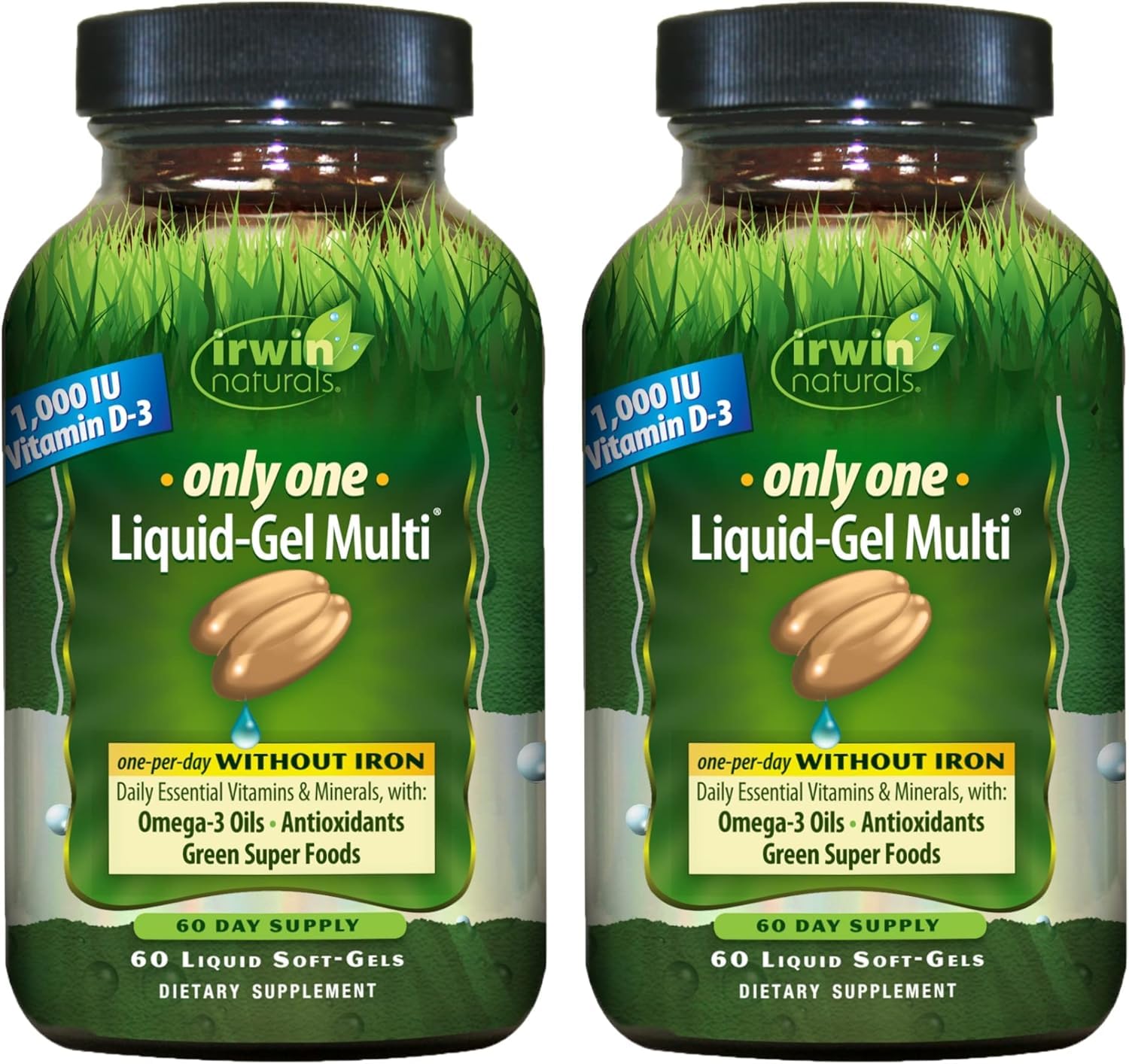 Irwin Naturals Only One iron-free bottle front for convenient daily nutrition