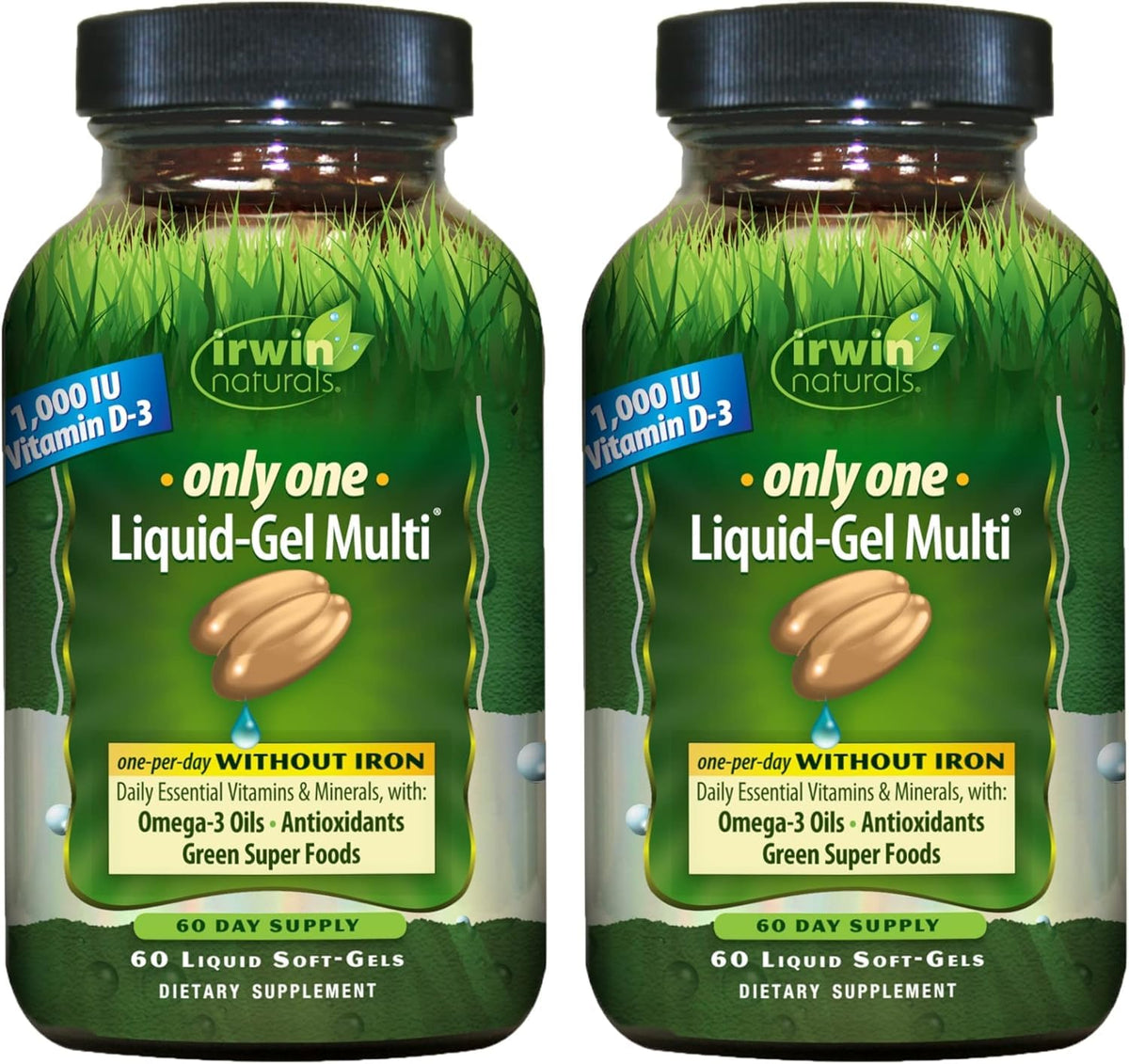 Irwin Naturals Only One iron-free bottle front for convenient daily nutrition