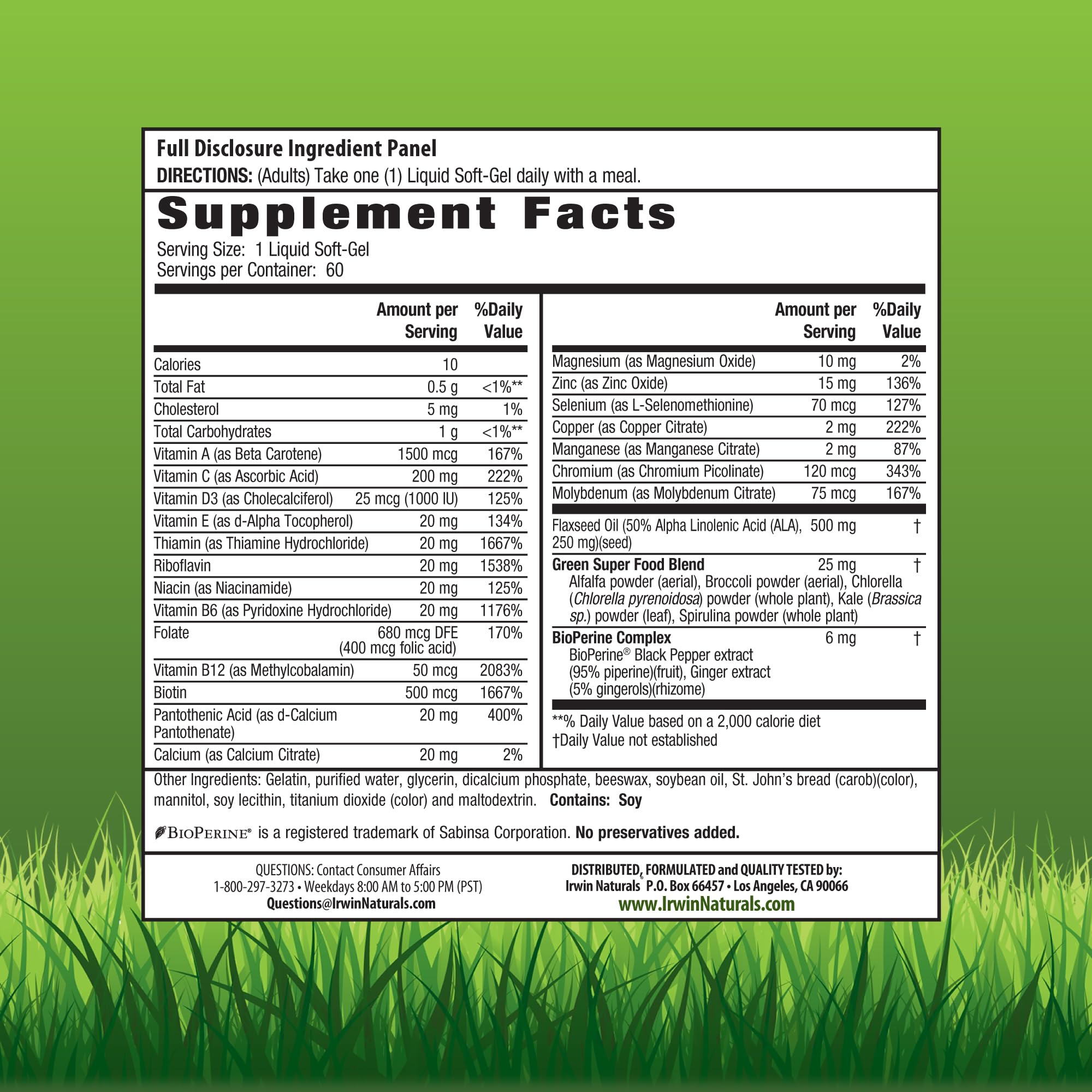 Irwin Naturals Only One multi-pack display showing daily dose option