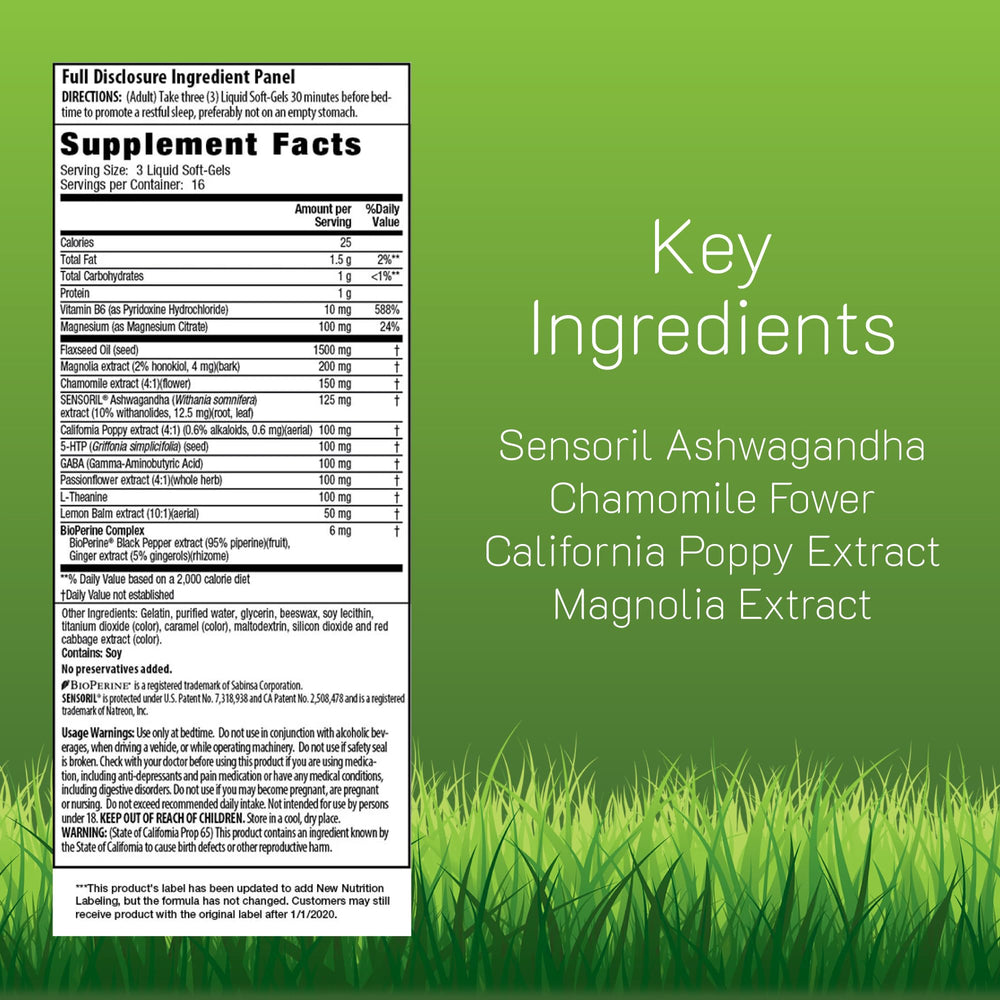 Irwin Naturals Power to Sleep capsules show Ashwagandha and GABA for relaxation