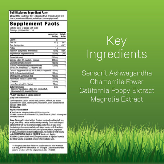 Irwin Naturals Power to Sleep capsules show Ashwagandha and GABA for relaxation
