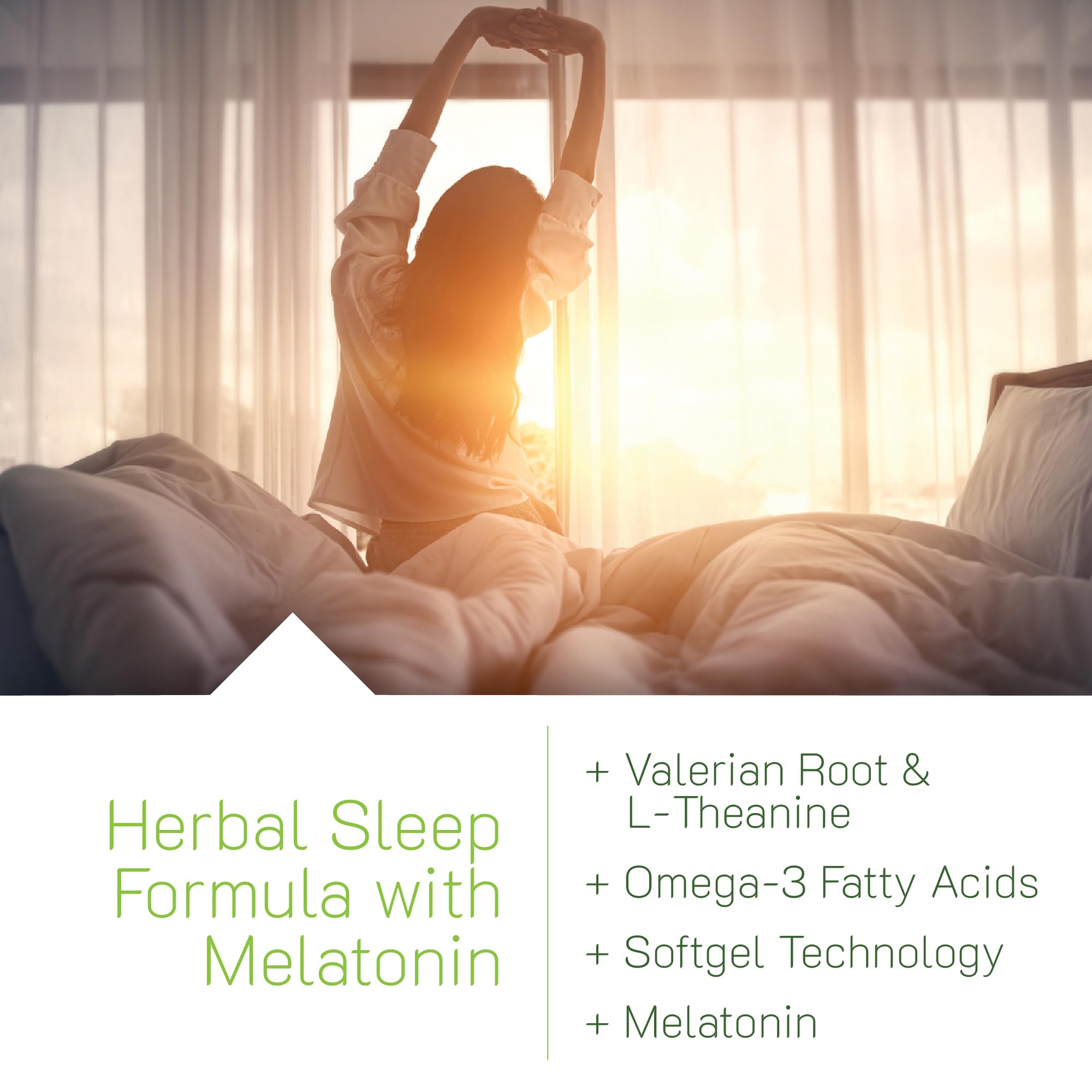 Irwin Naturals Power to Sleep PM bottle pour demonstrates quick-acting soft-gels