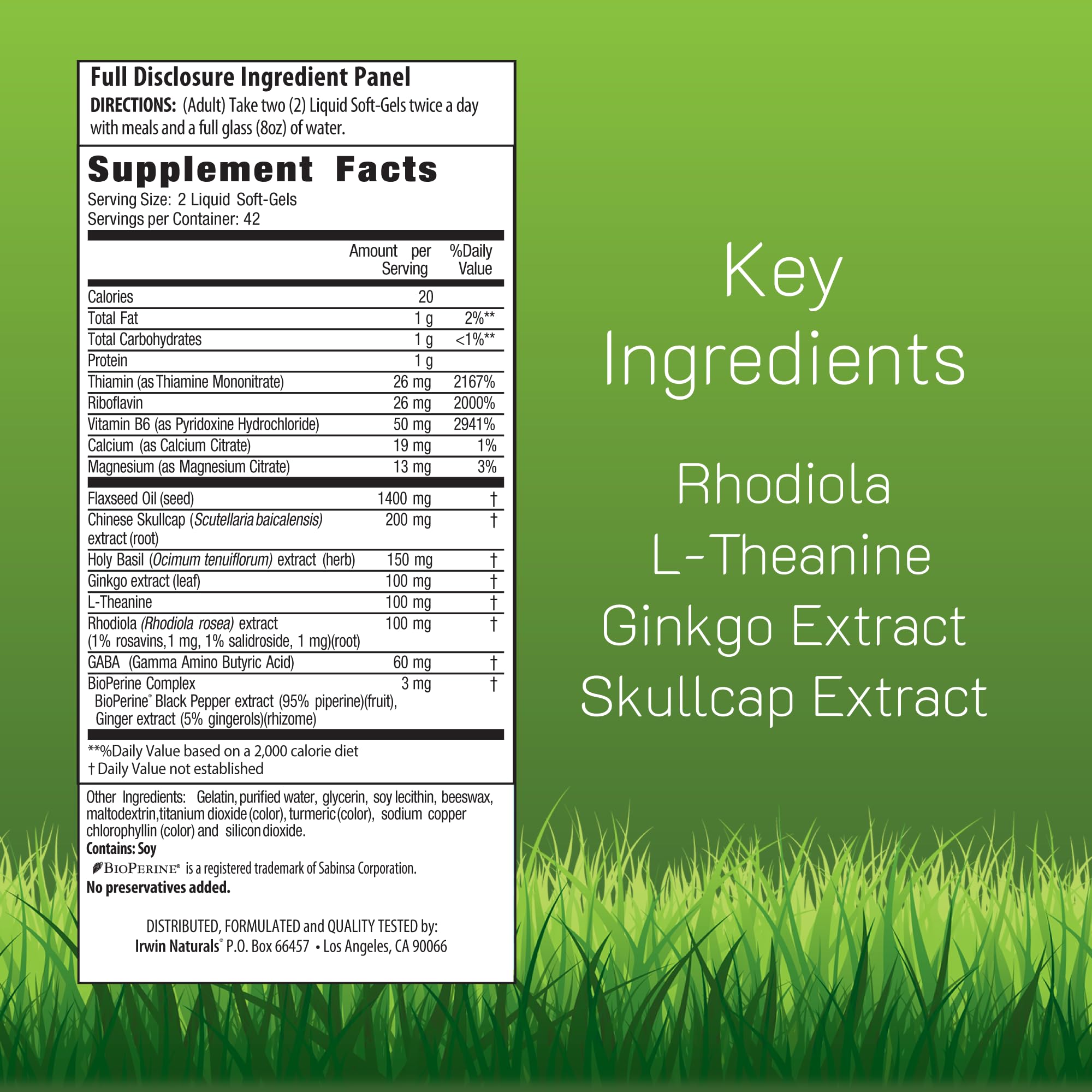 Stress-Defy softgels close-up shows easy-to-swallow liquid capsule form.