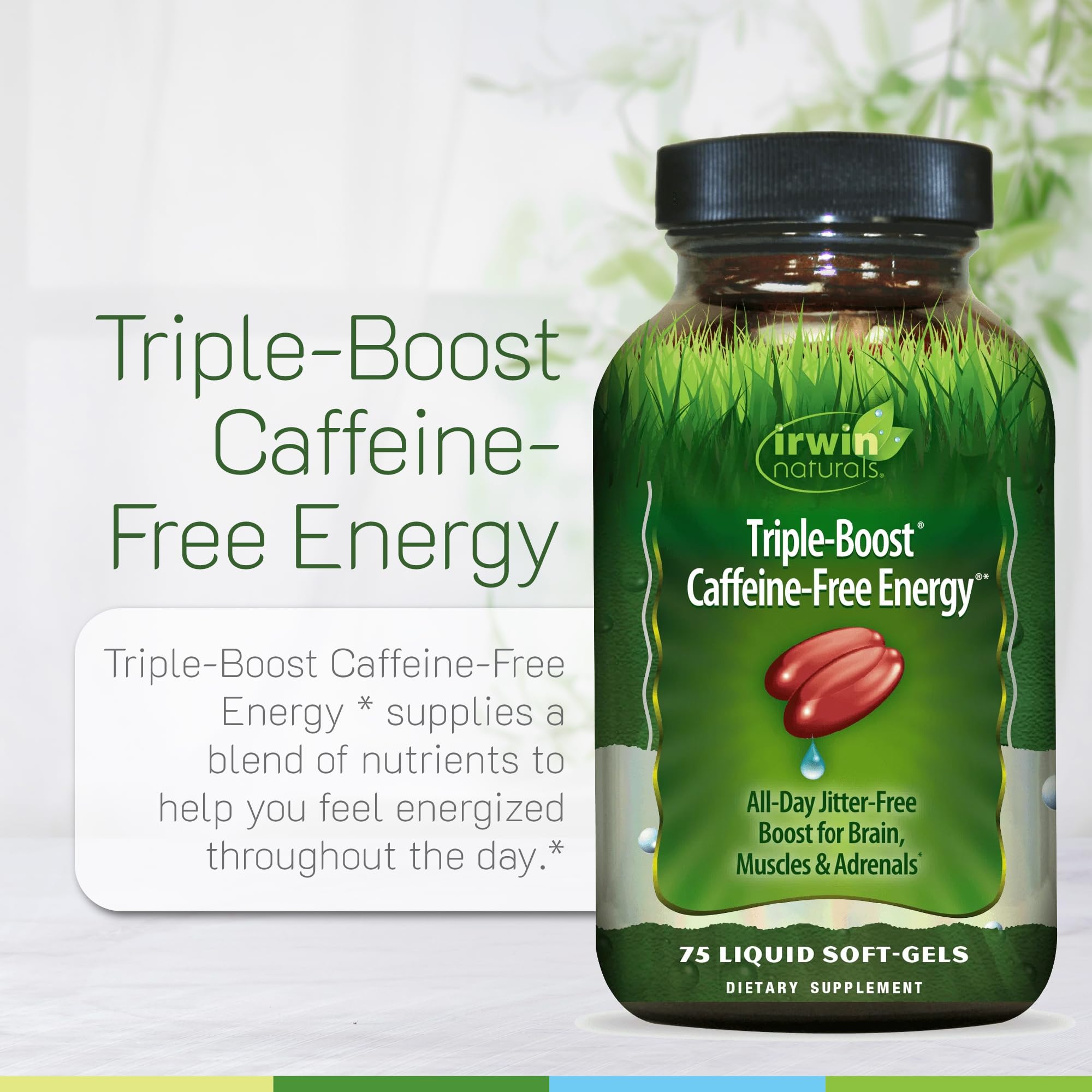 Illustration of Bee Pollen and Royal Jelly among energizing ingredients.
