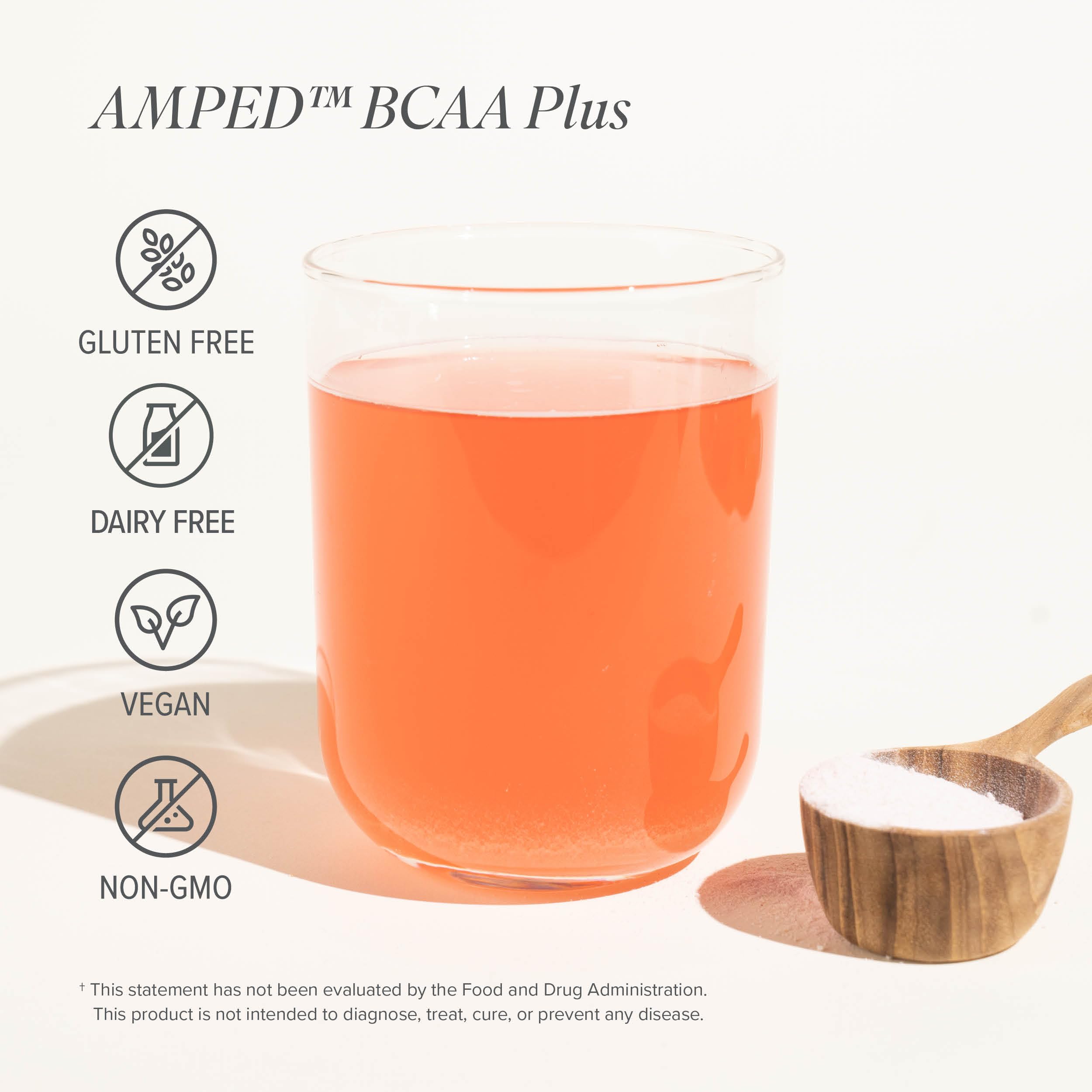 Isagenix Amped BCAA Plus raspberry lemonade glass with powder for a refreshed sip