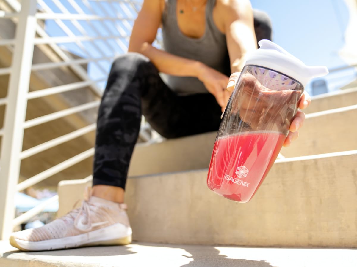 Isagenix Amped BCAA Plus raspberry lemonade pour for easy mixing during training