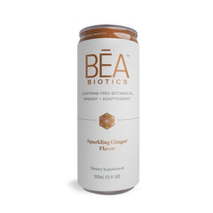 Isagenix BEA Biotics bottle with ginger sparkling energy