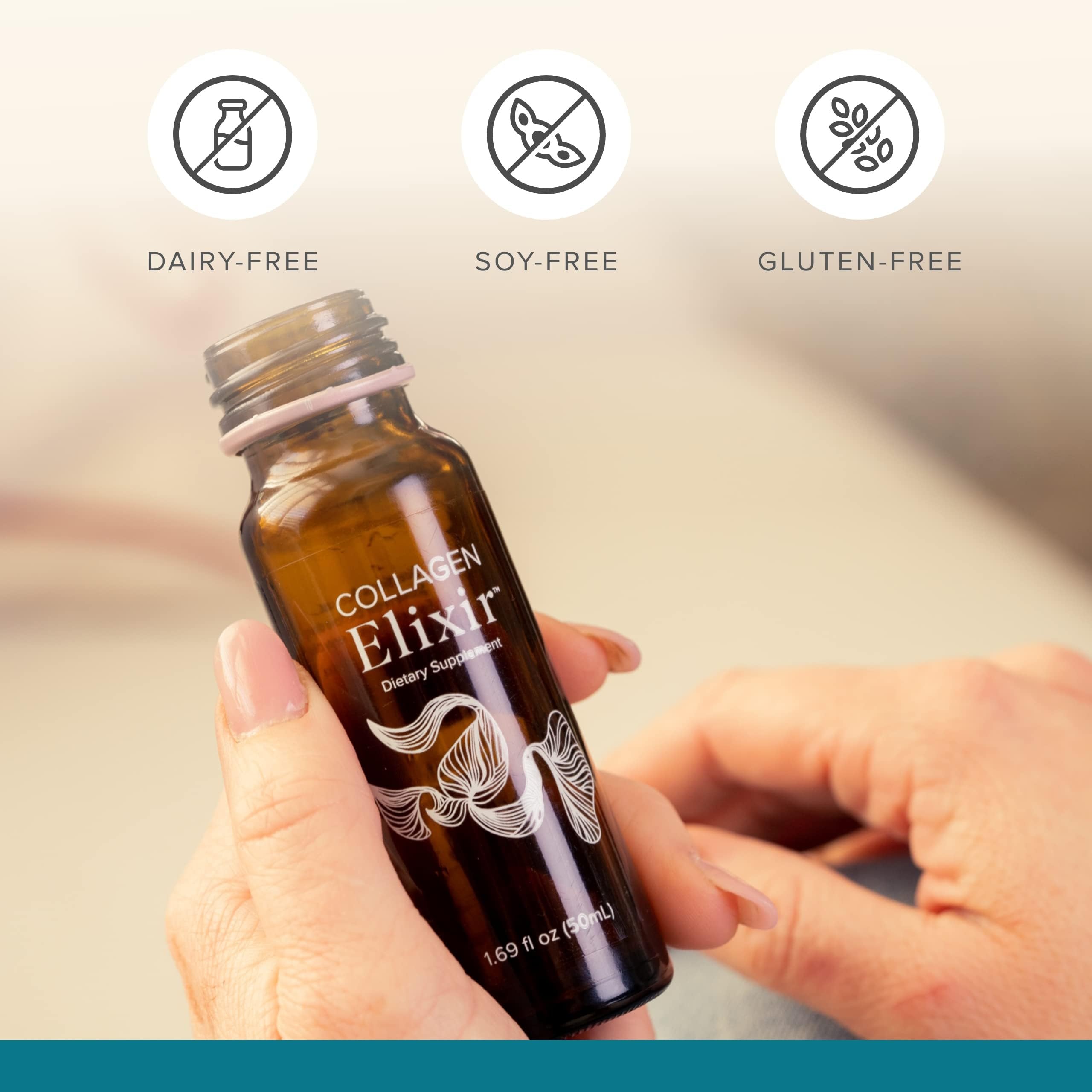 Isagenix Collagen Elixir ingredients panel with marine collagen and vitamins