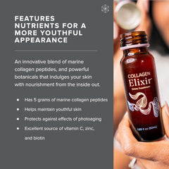 Isagenix Collagen Elixir vitamin C note emphasizing collagen synthesis support