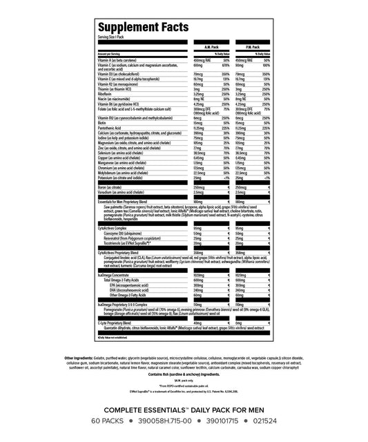 Isagenix Complete Essentials daily pack for men, individual packs, convenience for on-the-go nutrition.