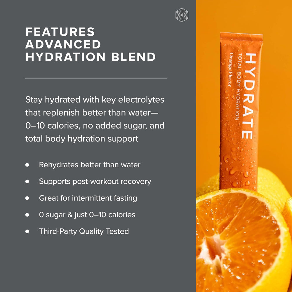 Isagenix Hydrate peach lemonade sticks with immune-support vitamins