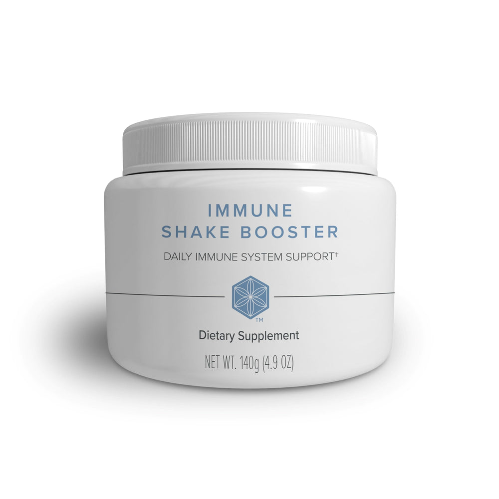 Isagenix Immune Shake Booster bottle front view showing unflavored formula for easy daily mixing.