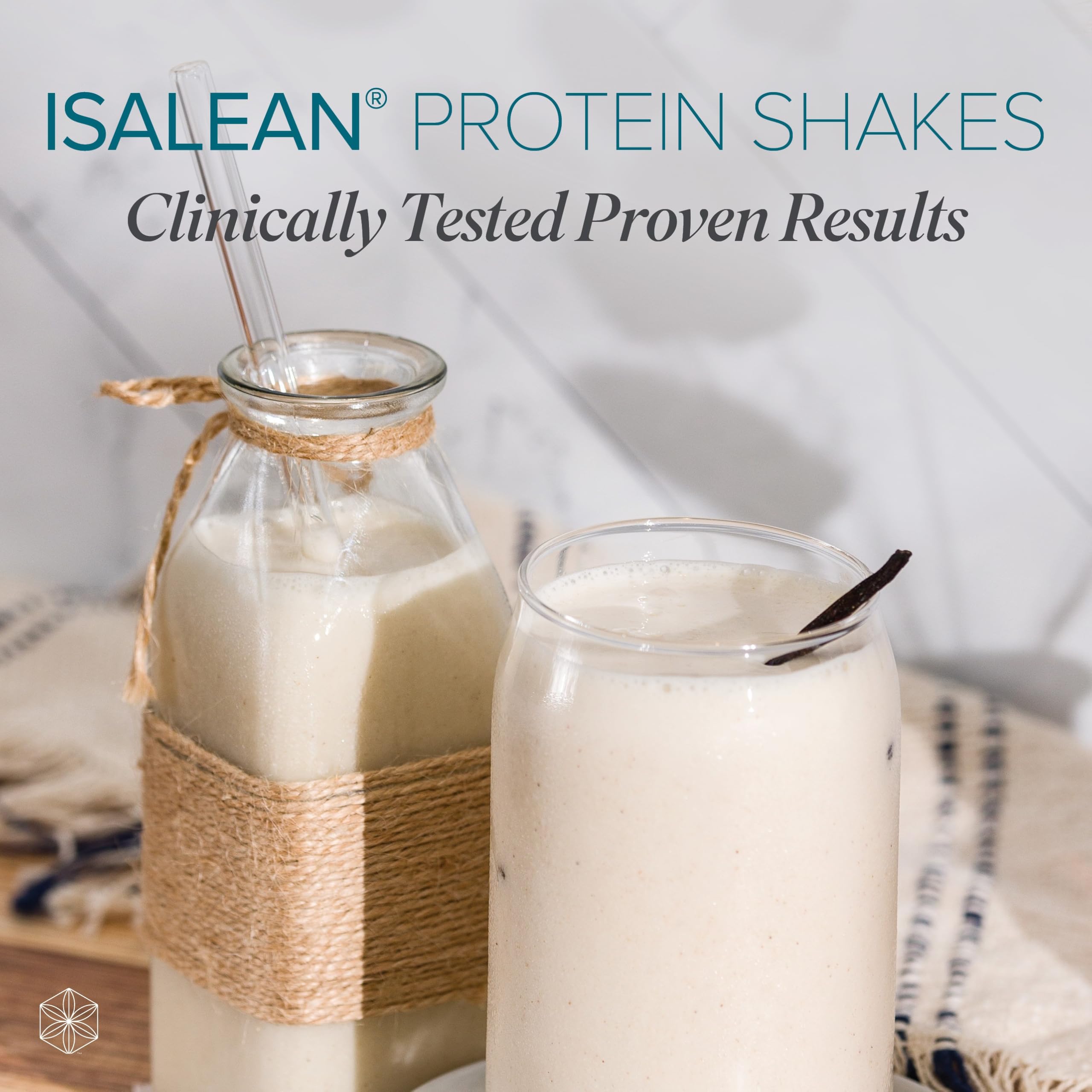 Isagenix IsaLean Protein Shake label with 24 vitamins and minerals for daily support.