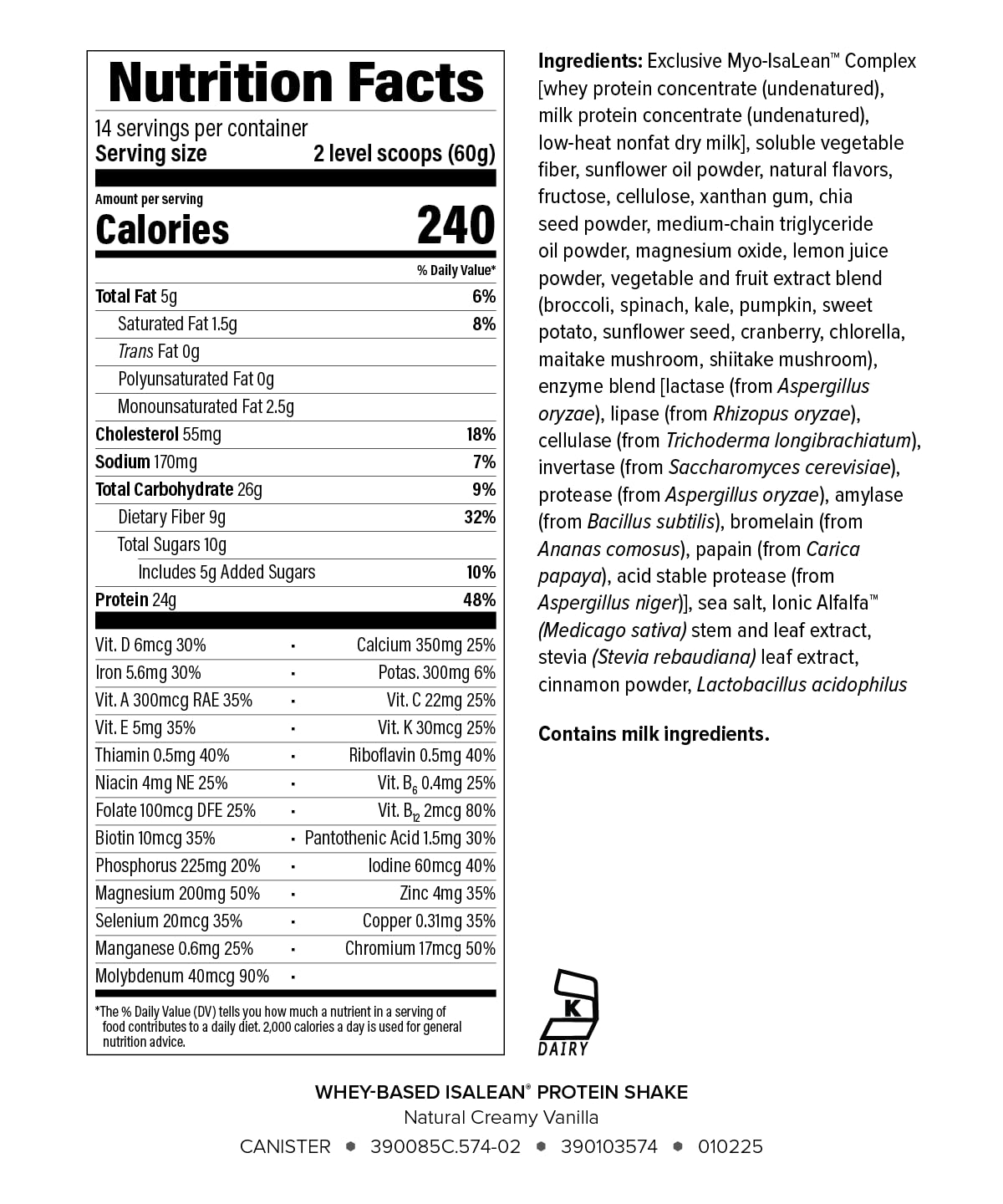 Isagenix IsaLean Protein Shake creamy vanilla shake in a glass for a refreshing, on-the-go option.
