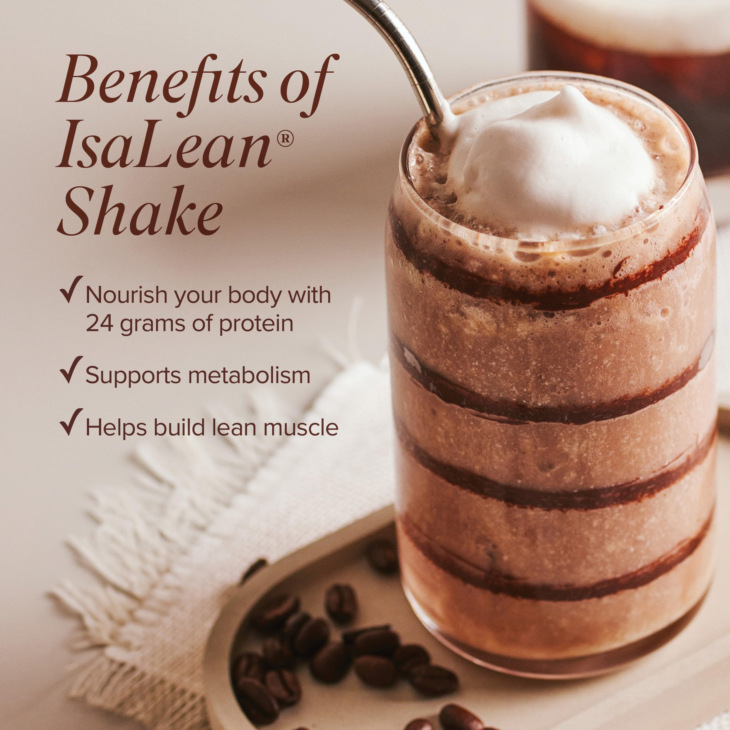 Isagenix IsaLean Protein Shake ingredients blend showing a nutrient-dense formula