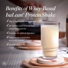 Isagenix IsaLean Protein Shake scoop illustrating precise portioning for convenient daily protein.