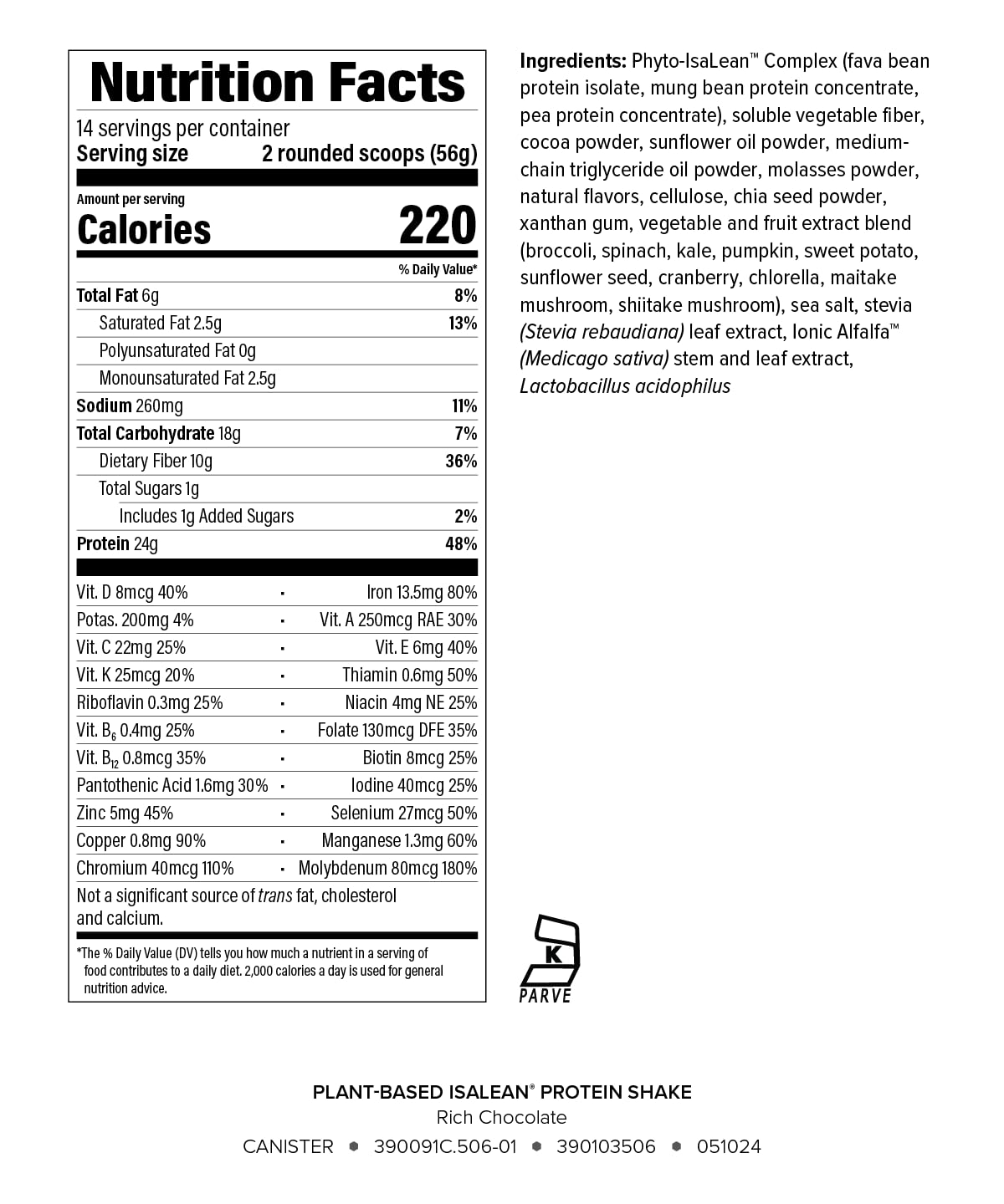 Isagenix IsaLean plant-based shake glass serving highlighting ready-to-drink nutrition after workouts