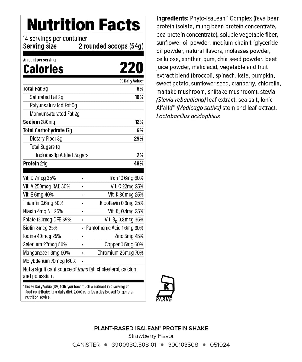 Isagenix IsaLean shake in a glass for post-workout protein