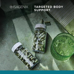 Isagenix PuraPlant21 packaging shot conveying vegan, GMP-tested quality.