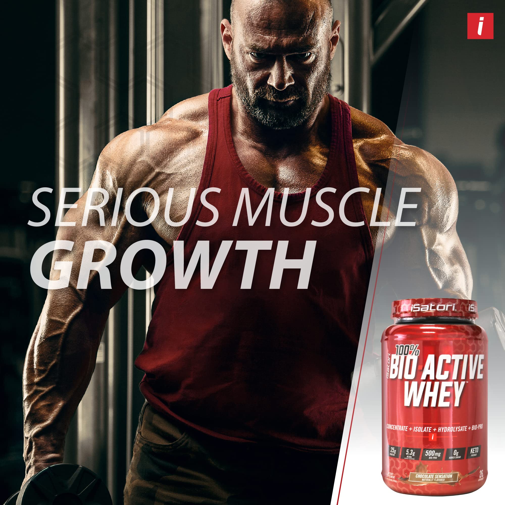 iSatori 100% Bio-Active Whey scoop ready for a protein boost