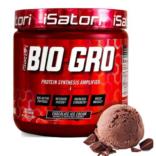 iSatori BIO-GRO bottle front, ready for daily training support.