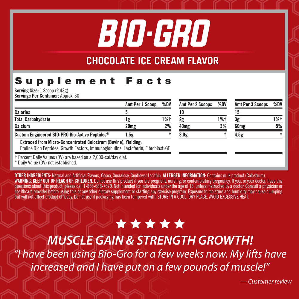 iSatori BIO-GRO bottle label close-up highlighting stimulant-free formula.