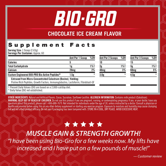 iSatori BIO-GRO bottle label close-up highlighting stimulant-free formula.