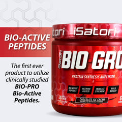 iSatori BIO-GRO scoop with powder for easy pre- or post-workout use.