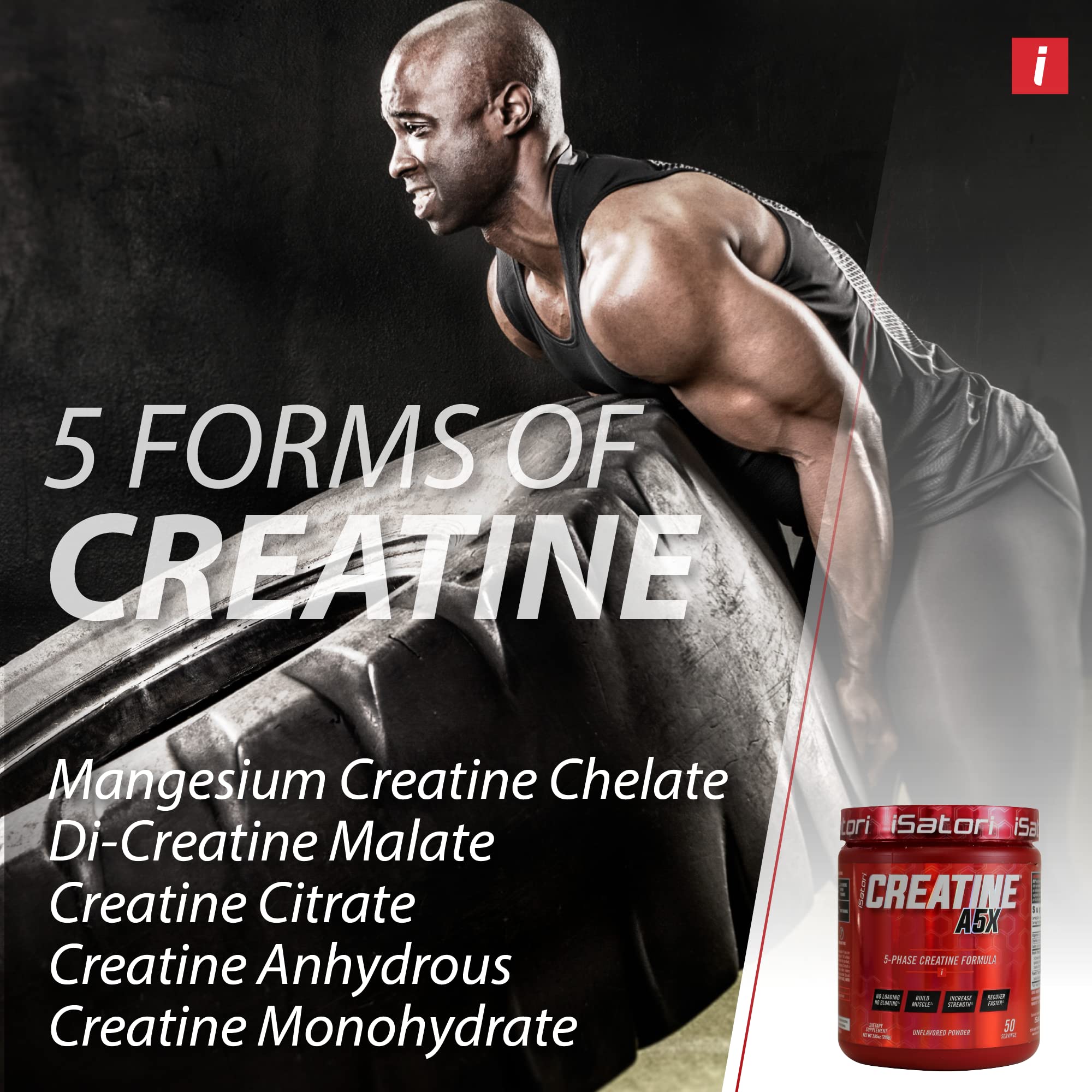isatori creatine a5x label-ingredients shows scientifically supported components for muscle function