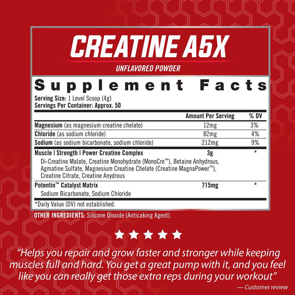 isatori creatine a5x scoop-dispensing shows convenient 4g serving for workouts