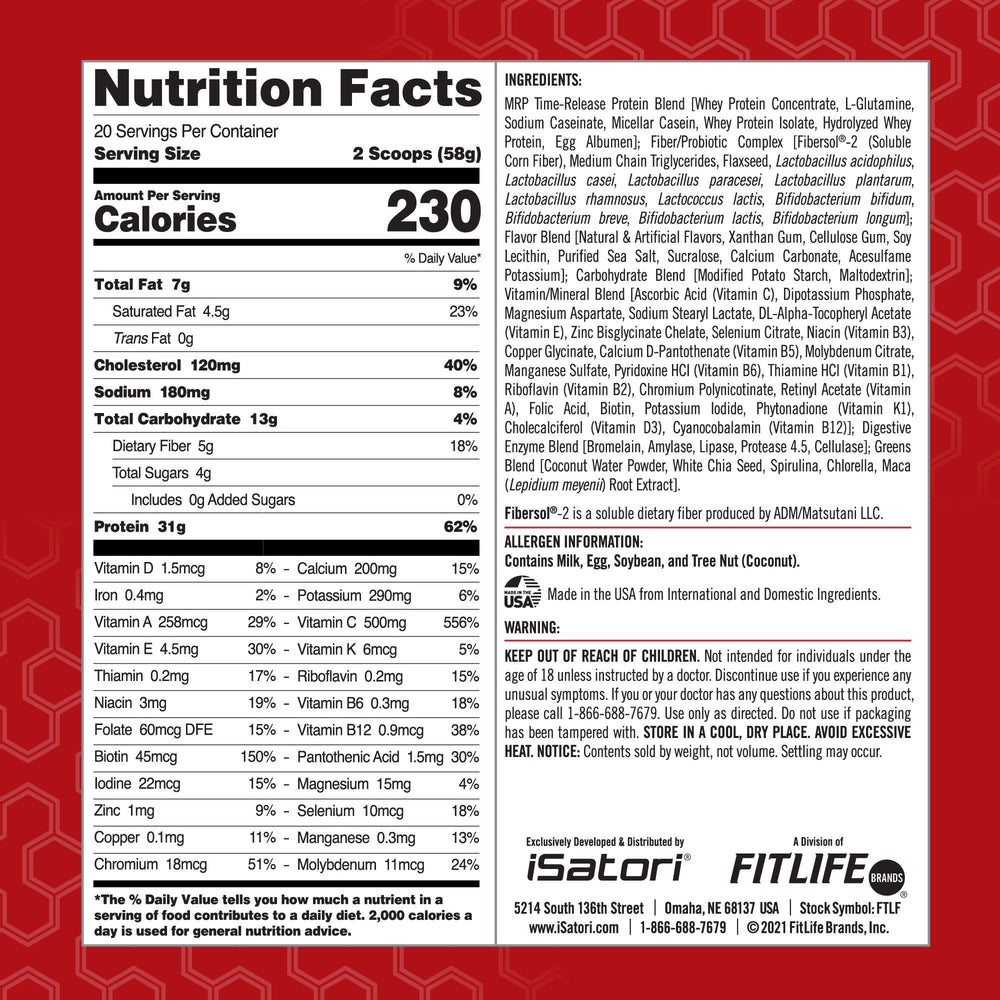 iSatori Eat Smart MRP measuring scoop ensures accurate protein portions.