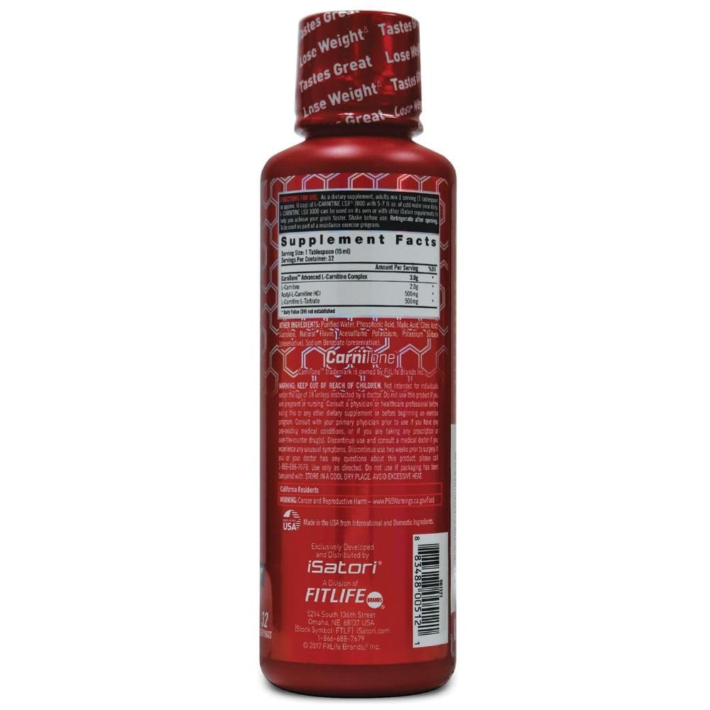 iSatori L-Carnitine LS3 3000 pour shot showing non-stimulant use before workouts