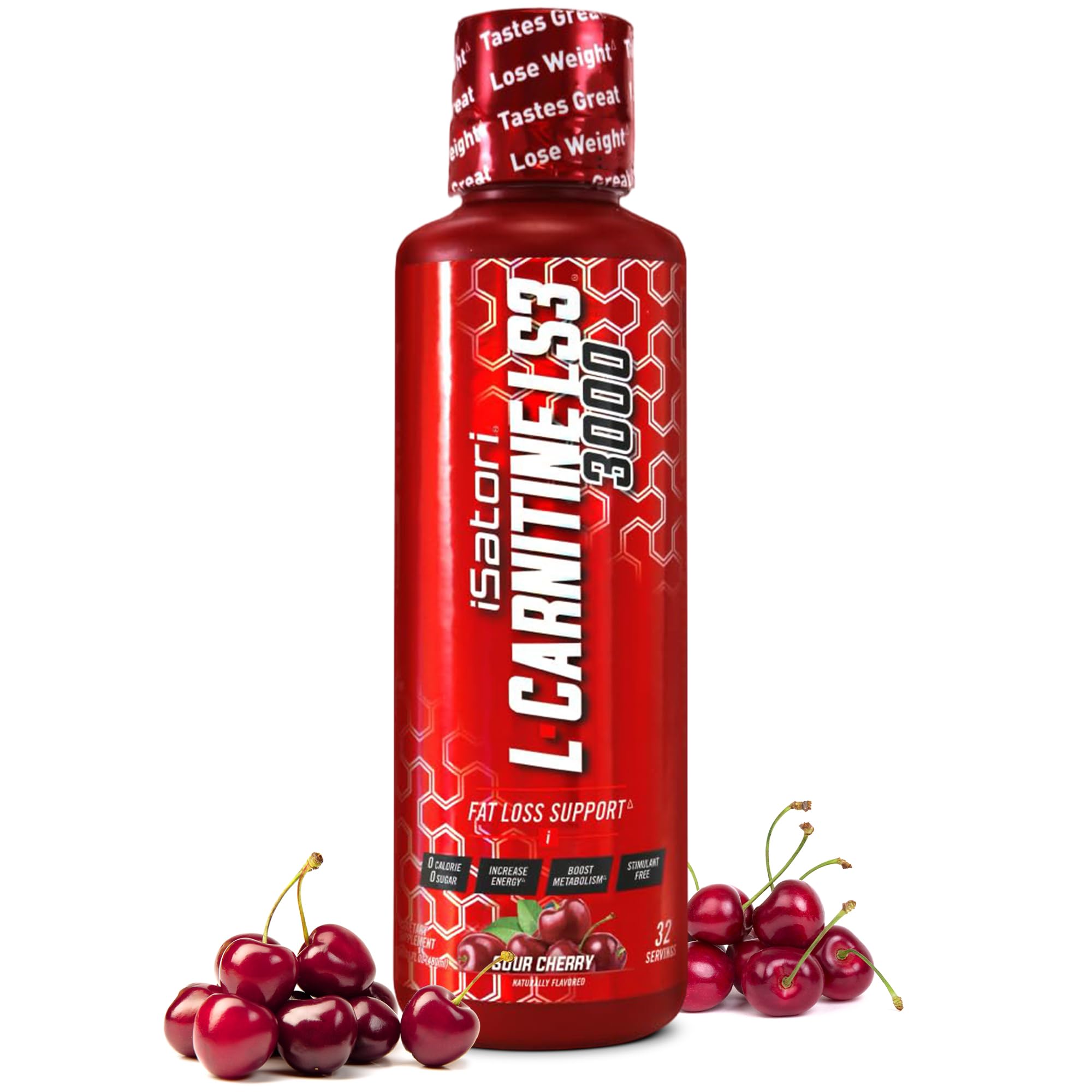 iSatori L-Carnitine LS3 sour cherry bottle ready for non-stimulant workout energy