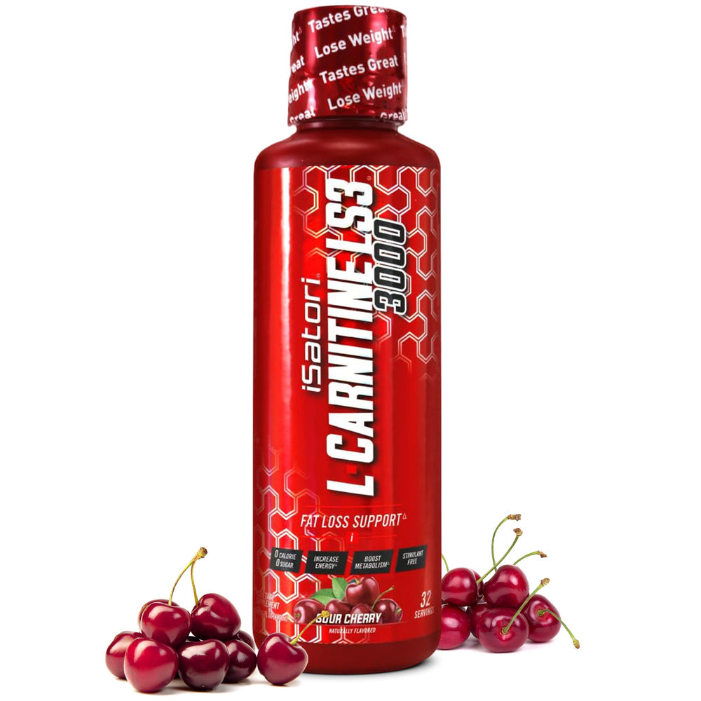 iSatori L-Carnitine LS3 sour cherry bottle ready for non-stimulant workout energy