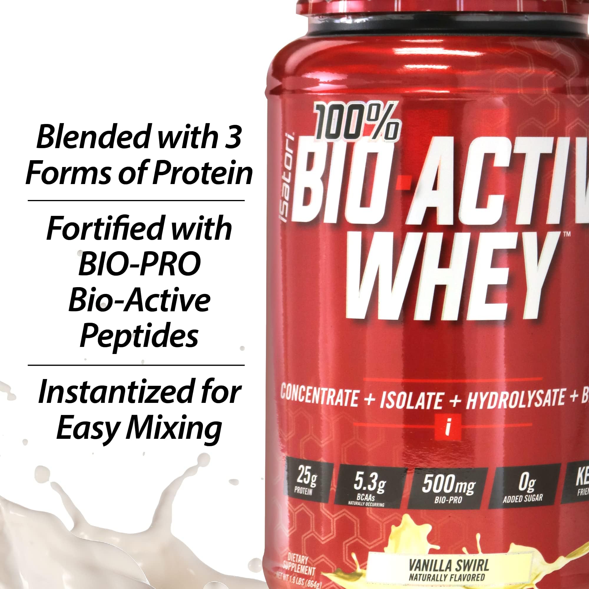 iSatori Vanilla Swirl flavor offers low-carb, sugar-free protein option.